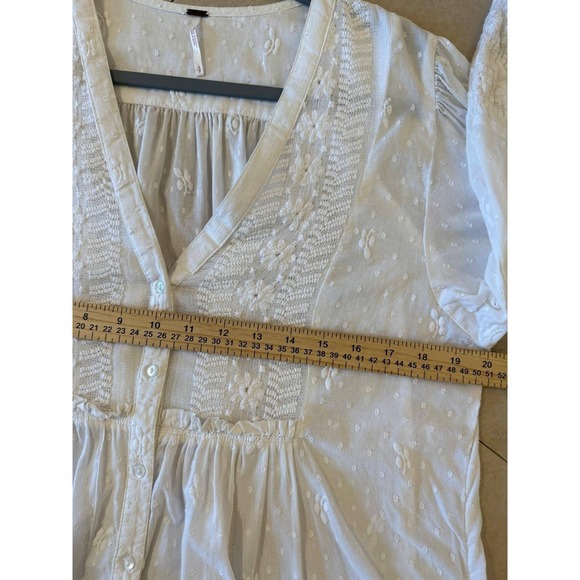 Free People White Lace In The Garden Duster Dress Boho Maxi Swiss Dot Small - Picture 5 of 8